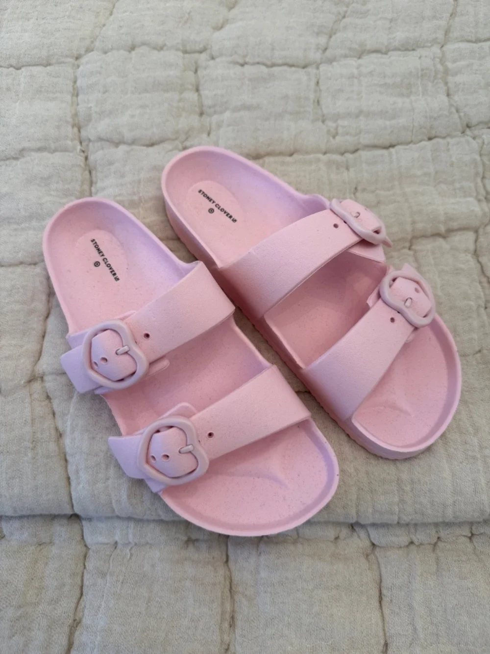 Stoney Clover Lane x Target Slide Sandals Light Pink Heart Slip On - Picture 2 of 4
